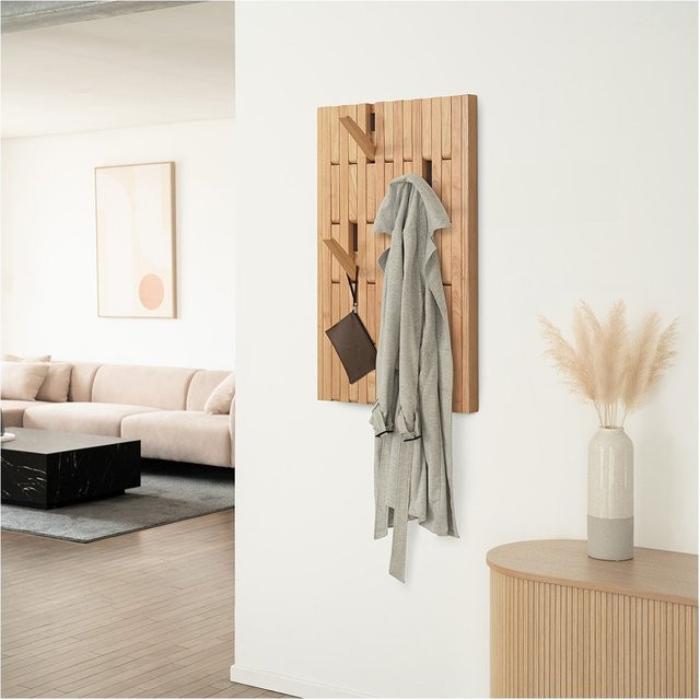 HOME DELUXE Garderobenpaneel QUEST in Nussbraun mit 3 Haken, Breite: 55 cm, Höhe: 105 cm - Bild 1