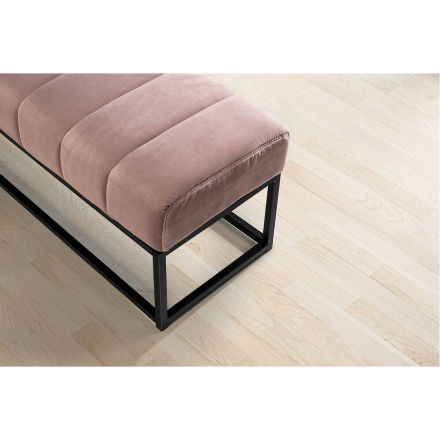Wohnling Sitzbank aus Samt und Eisen in Rosa, B/H/T: 108 x 40 x 40 cm - Bild 2