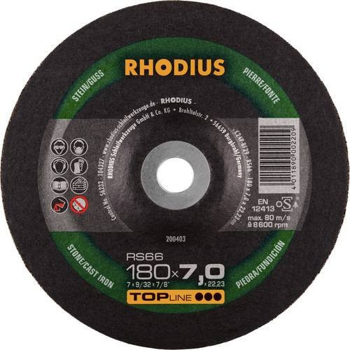 Rhodius RS66 Schruppscheibe für Stein und Guss, Schwarz, 10 Stück - Bild 1