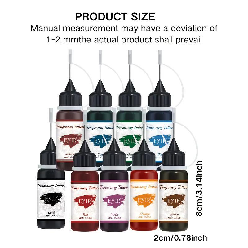 EYIR Tattoo-Paste Set, 9 Farben, Körperbemalung - Bild 6