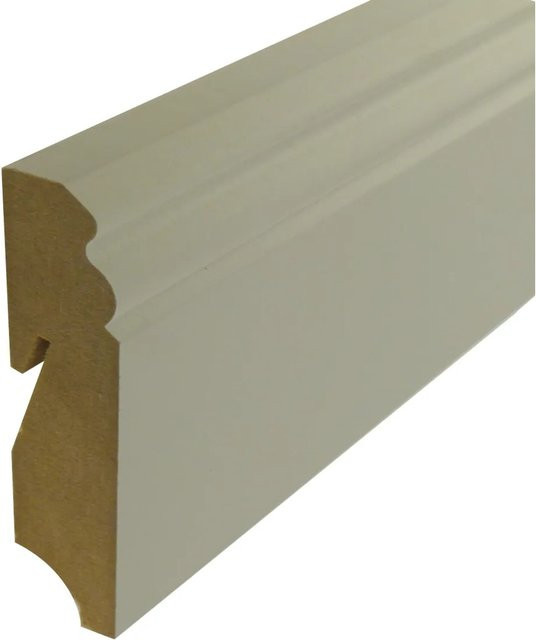 Döllken Profiles Sockelleiste MDF Weiß modern Höhe: 80 mm, Tiefe: 18 mm, Länge: 2400 mm - Bild 1