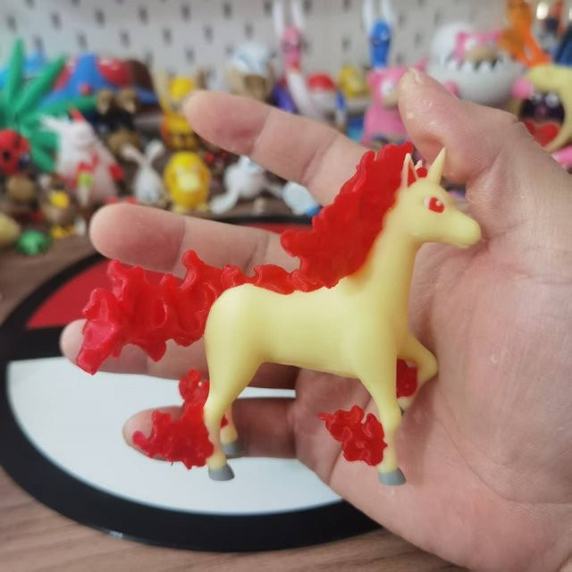 Pokemon Ponyta Rapidash Actionfigur im Maßstab 1:20, 3D-gedruckte Cartoon-Figur in Multicolor als Desktop-Dekoration und Sammlerstück - Bild 1