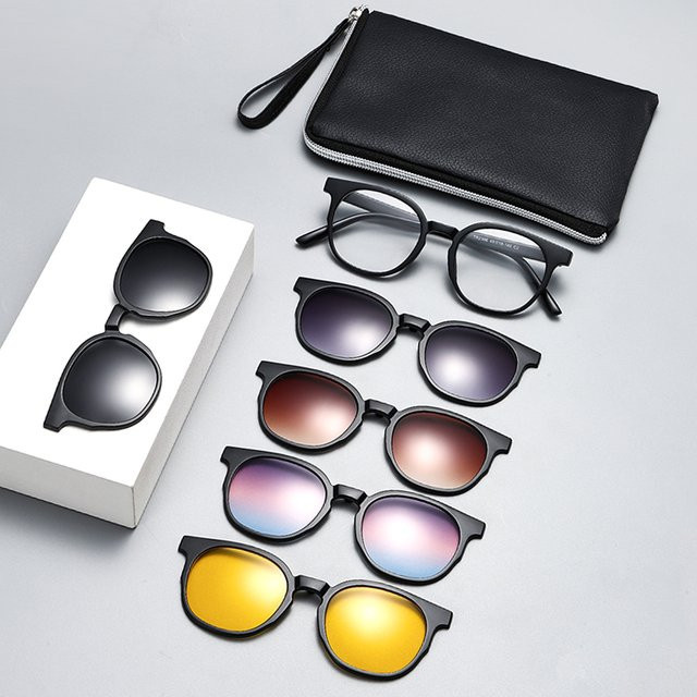 Sumory Sonnenbrille, Unisex, Vollrand, Round, TR90, Schwarz, polarisiert - Bild 1