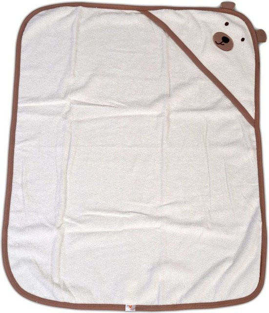 Cangaroo Baby Badetuch Baloo mit Kapuze aus 100% Baumwolle, braun, B/T: 90 x 70 cm - Bild 1