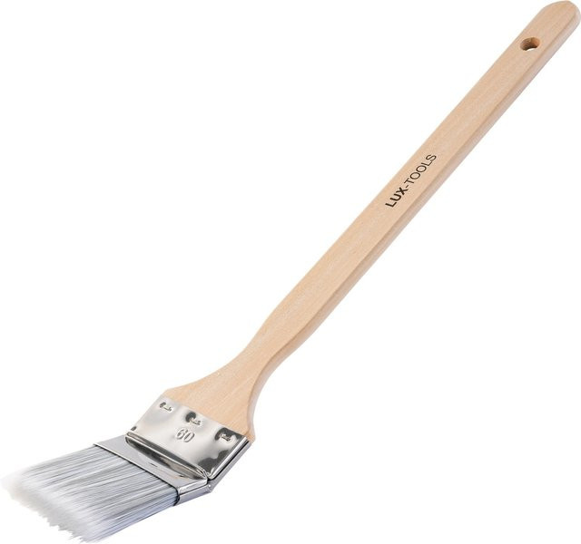 LUX-TOOLS PRO Eckenpinsel für Lacke mit synthetischen Borsten und Holzgriff, Breite: 60 mm - Bild 1
