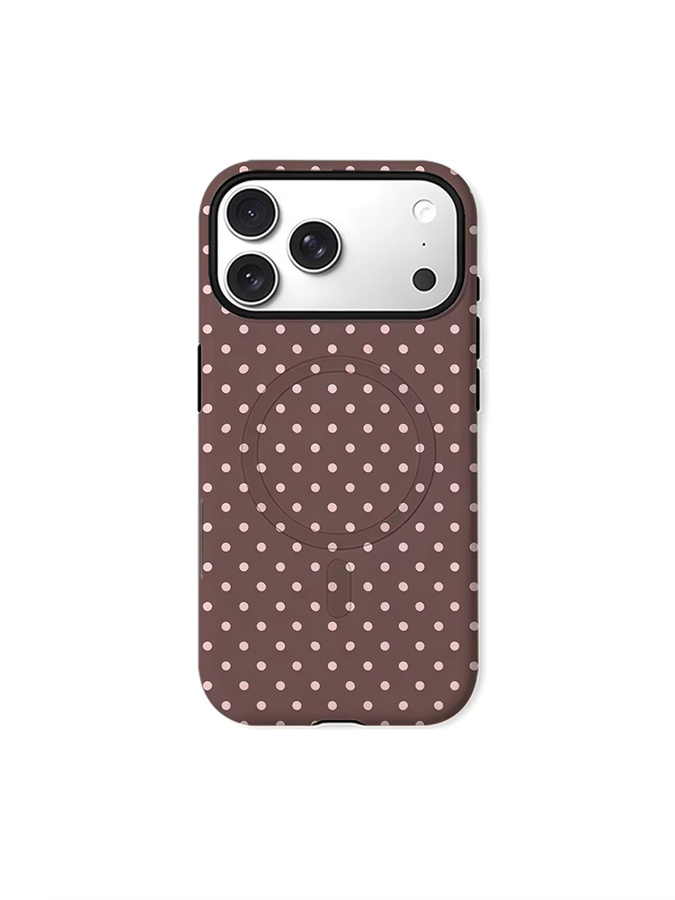 Potdemiel Aurea Case Matte Bumper MagSafe kompatible iPhone Hülle aus hartem PC in Braun mit rosa Basis - Bild 6