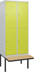C+P Doppelstock-Spind Classic PLUS mit Sitzbank, 2 Abteile, Buche-Hartholz, B/T/H: 212 x 80 x 81,5 cm - Bild 1
