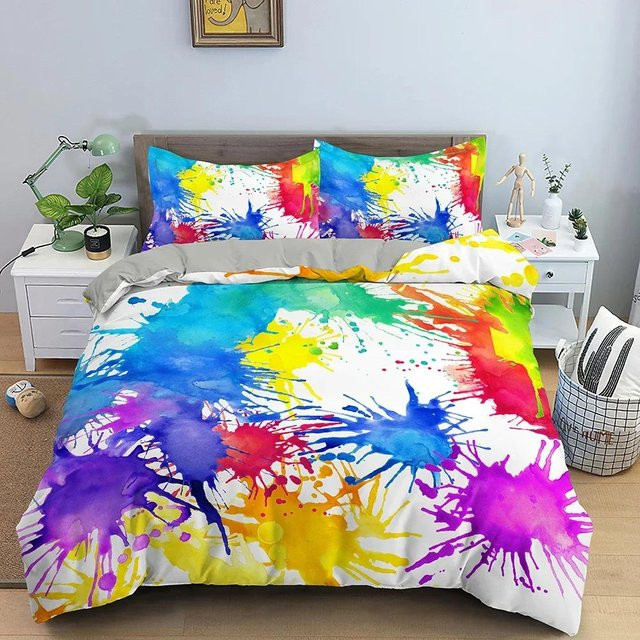 Bettwäscheset Lodestar mit geometrischem Streifenmuster in Bunt, bestehend aus Bettdeckenbezug und Kissenbezug aus Mikrofaser, B/H: 220 x 200 cm - Bild 1