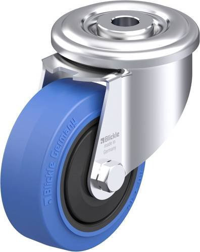 Blickle Stahlblech-Lenkrolle LER-POEV 80KF-SB in Blau und Schwarz mit 80 mm Rad-Durchmesser und einer Tragfähigkeit von 140 kg - Bild 1