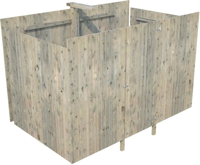 Palmako Anbauschuppen aus Fichtenholz in Grau mit verriegelbarer Tür, B: 762 cm, H: 360 cm - Bild 1