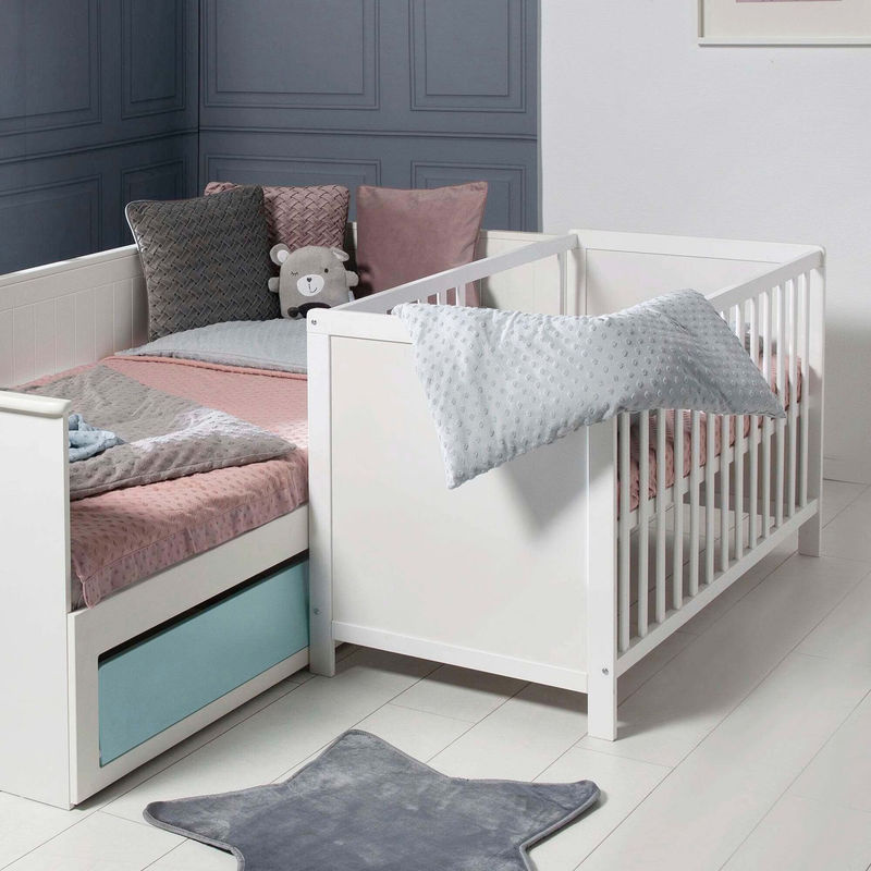 Roba Beistellbett mit Safe Asleep Matratze in Weiß, B/T: 120 x 60 cm - Bild 3