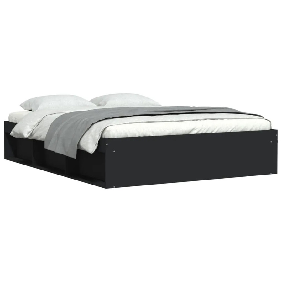 vidaXL Bettgestell aus Kiefernholz in Schwarz mit modernem Stil, B/T/H: 160 x 200 x 163 cm - Bild 2