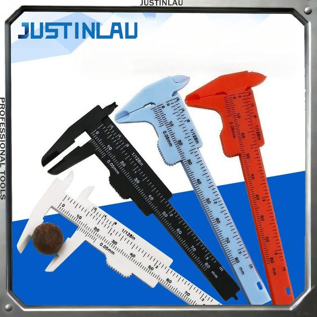 JUSTINLAU Kunststoff-Schiebemaß mit Dual-Skala 0-80mm in Weiß - Bild 1