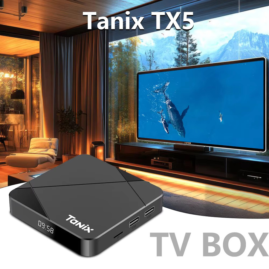 Tanix TX5 Android 14 TV-Box mit Amlogic S905Y5 Prozessor, 4K Ultra HD Unterstützung, Dual-WLAN und HDR, Farbe: Schwarz - Bild 3