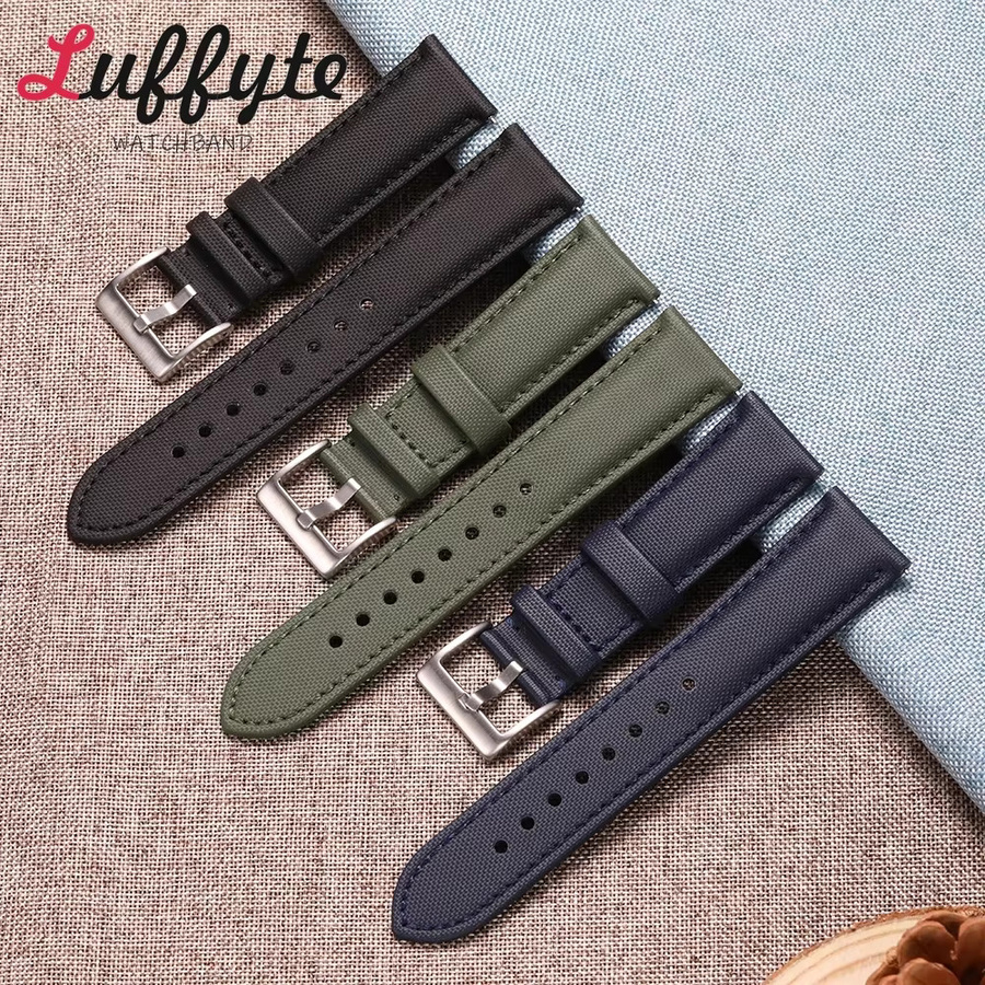 luffyte Uhrenarmband Nylon, Schwarz, Unisex, 20mm, 22mm - Bild 1