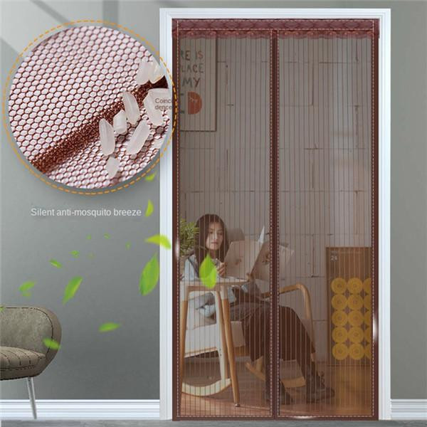 HOME369 Magnetisches Moskitonetz für die Tür, werkzeugloser Insektenschutz mit automatischem Verschluss, Farbe: Braun, B x H: 70 x 200 cm - Bild 10