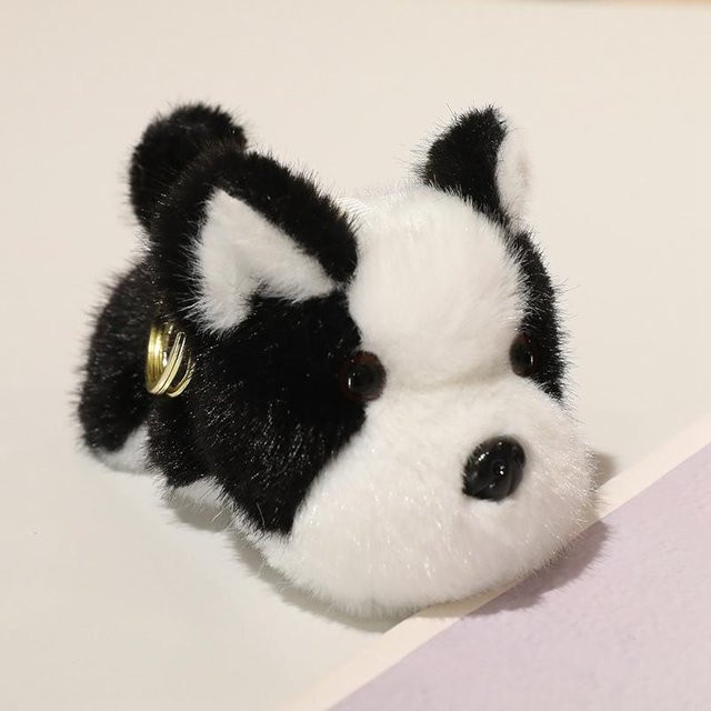 Schlüsselanhänger Plüsch Anhänger, Dalmatiner, Mops, Border Collie, 12cm, black - Bild 1
