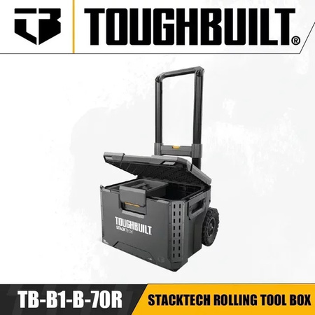 TOUGHBUILT StackTech Rollender Werkzeugkasten TB-B1-B-70R Multifunktionaler Trolley zur Aufbewahrung von Wartungsteilen