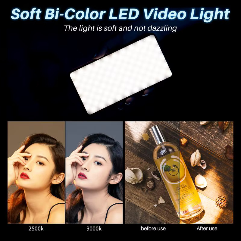 Ulanzi VL200 Bi-Color LED-Videoleuchte in Schwarz mit 5000 mAh Akku und einstellbarer Farbtemperatur 2500–9000 K - Bild 3