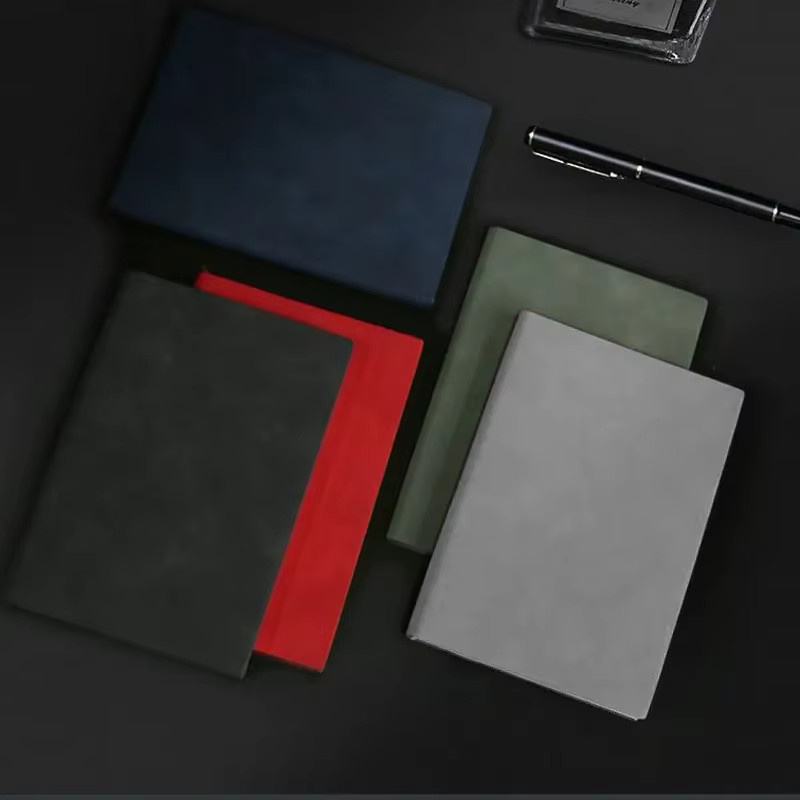 Sheepin Notizbuch A5 aus Kunstleder mit Hardcover, liniertes Tagebuch für Schule und Büro, 240 Seiten, Blau/Mehrfarbig - Bild 3