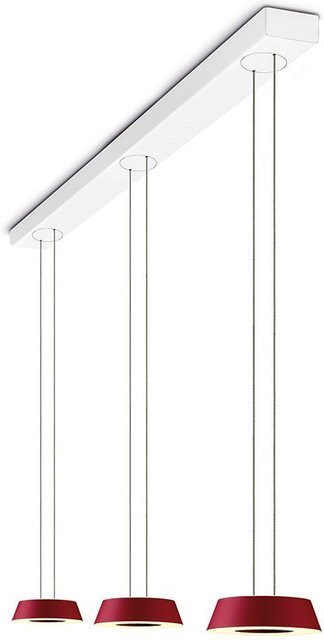 Oligo Glance 3-flammige LED-Pendelleuchte mit unsichtbarer Höhenverstellung in Rot matt und Weiß matt - Bild 1