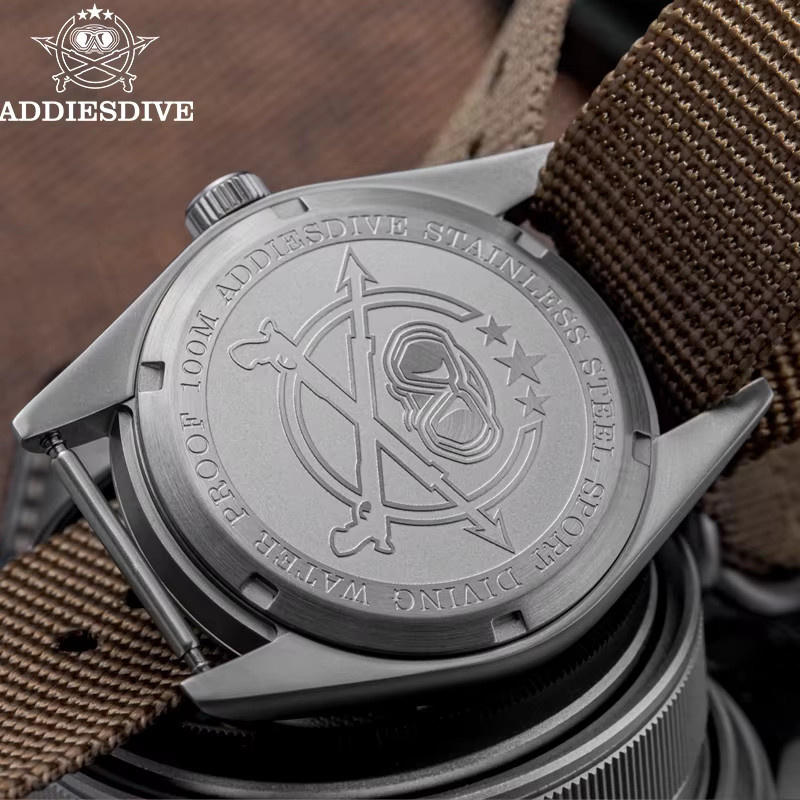 ADDIESDIVE Armbanduhr, Quarz, Edelstahl, 36 mm, Herren, Schwarz - Bild 4