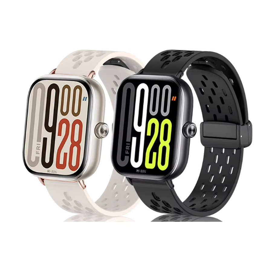 Uhrenarmband Silikon, magnetisch, Schwarz, Redmi Watch 5 Active/5 Lite - Bild 4