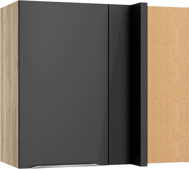 Optifit Küchen-Eckoberschrank Linus984 in Anthrazit Wildeiche, B/T/H: 80 x 45 x 70,4 cm, Tiefe: 34,9 cm - Bild 1
