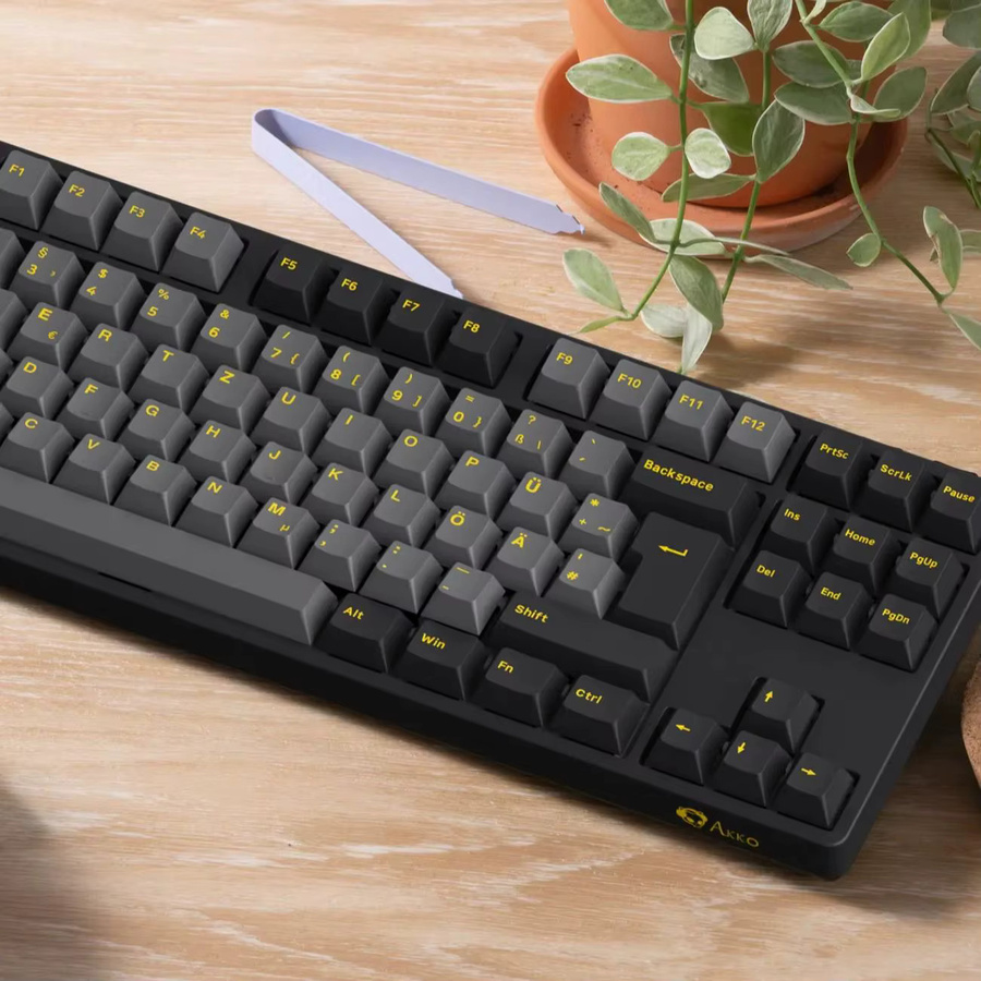 AKKO 5087S Mechanische Gaming-Tastatur in Schwarz und Gold mit ISO-DE-Layout, TKL, RGB, Hot-Swap und N-Key Rollover, kabelgebunden - Bild 2