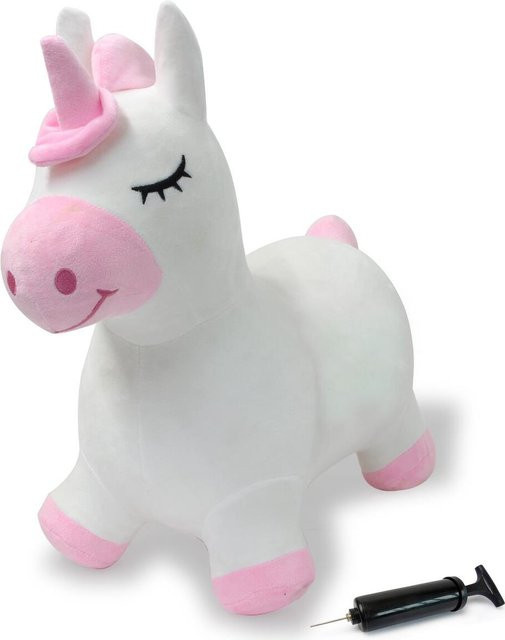 Jamara Einhorn Hüpftier mit Plüschbezug und Pumpe rosa - Bild 1