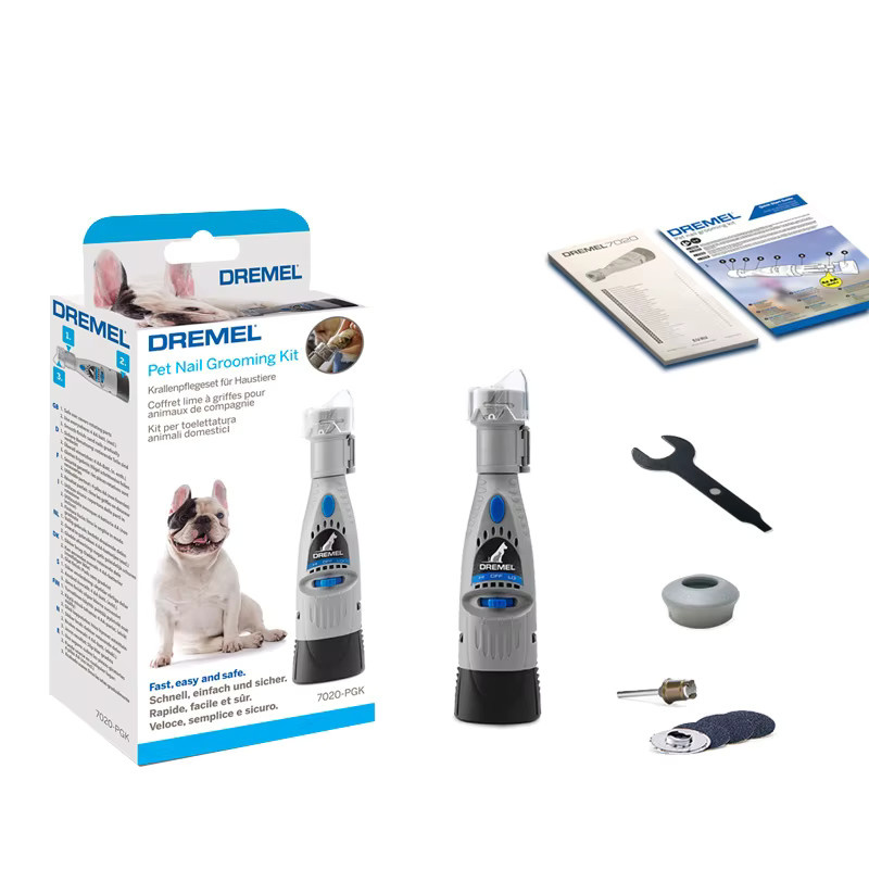 Dremel Elektrischer Nagelschleifer für Katzen und Hunde 7020-Pgk Pflegeset mit 4 Schleifscheiben sowie Nagelknipser und Trimmer - Bild 7