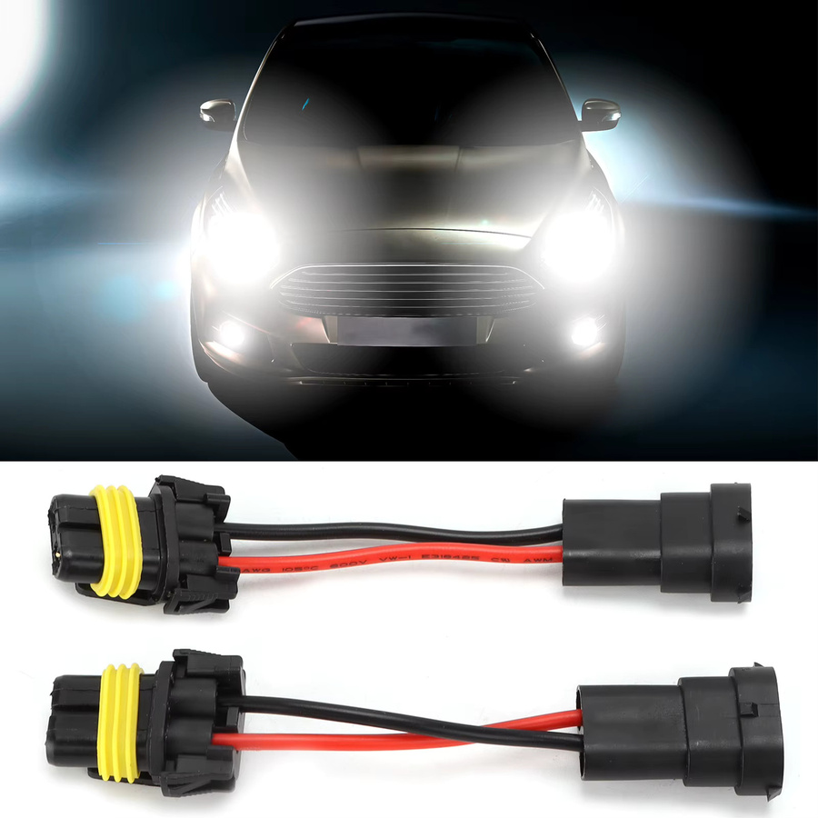 YOSOO H11 Scheinwerfer Verkabelung Set mit Stecker auf Buchse Adapter, Paar, Schwarz, Universal Plug & Play 12V-24V - Bild 3