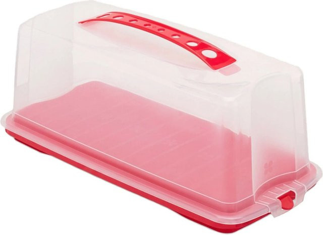 Relaxdays Kuchenbox in Rot mit Tragegriff, B/T/H: 37 x 16 x 15 cm - Bild 1