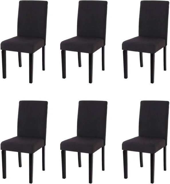 MCW Esszimmerstuhl Littau 6er-Set aus Textil in Schwarz mit dunklen Beinen - Bild 2
