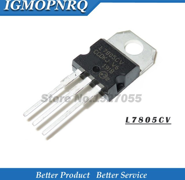 10 Stück L7805CV Spannungsregler IC im TO-220 Gehäuse, Farbe: Schwarz - Bild 1