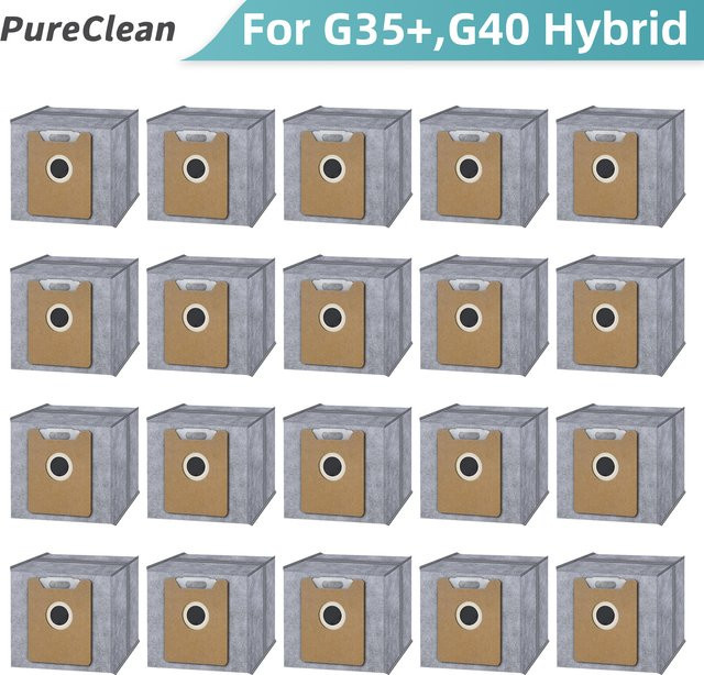 Heloxyo Ersatz-Staubbeutel für Eufy Clean G35+, G40+, G40 Hybrid+ Auto-Empty Station mit 4-Schicht-Filtration und Aktivkohle, Grau - Bild 1