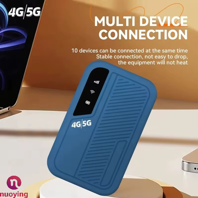 NUOYING 4G LTE Advanced Pocket MiFi Router mit integriertem Akku und SIM-Kartensteckplatz in Blau - Bild 3