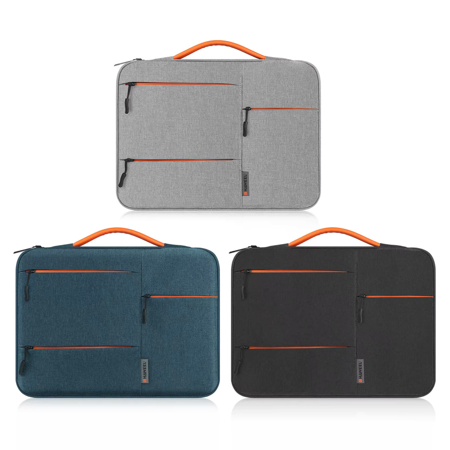 HAWEEL Schutzhülle für Laptops und Notebooks als Aktentasche mit Reißverschluss, grau, passend für 13 Zoll, 14 Zoll und 15 Zoll MacBook und Computertasche - Bild 6