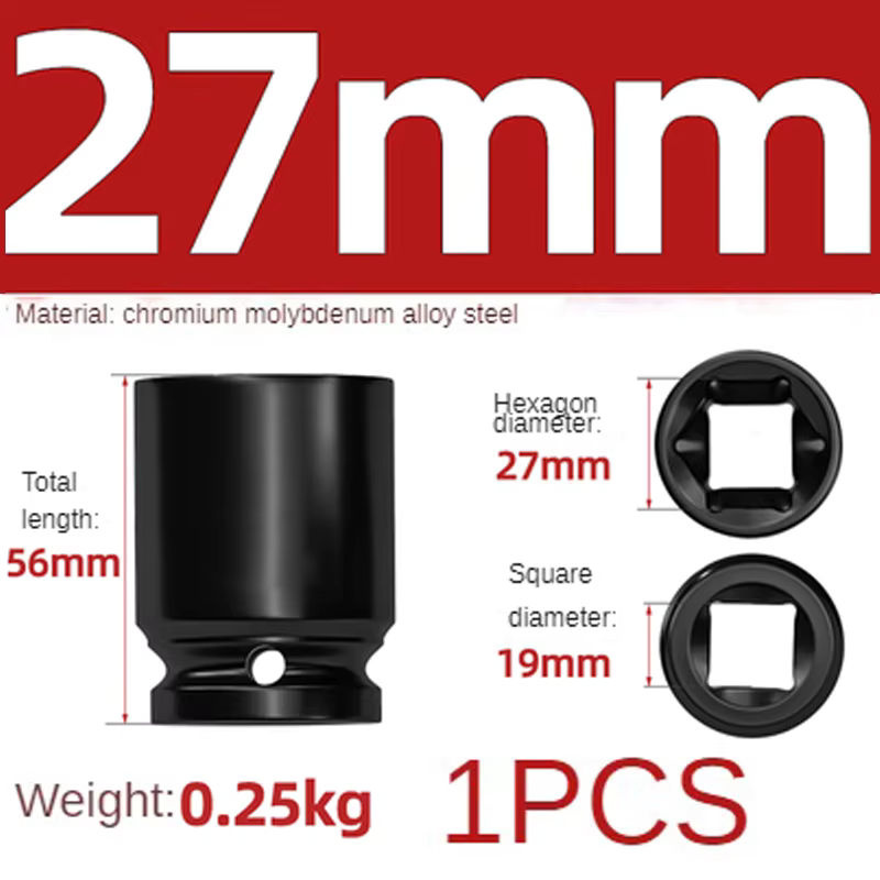 AXE SHAN Steckschlüsselsatz 3/4 Zoll 17-50mm Innensechskant Heavy Duty in Schwarz - Bild 6