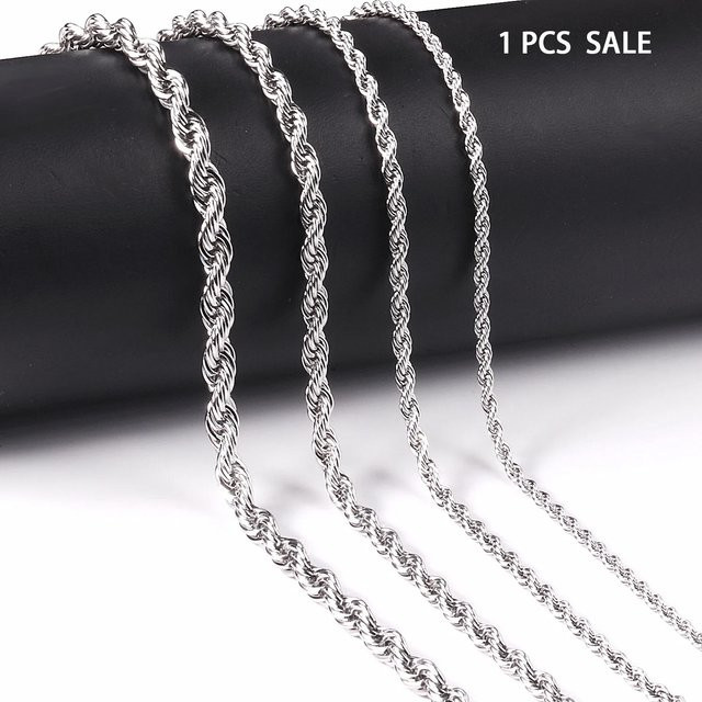 LUXUSTEEL Halskette Edelstahl, Silber, Herren - Bild 1