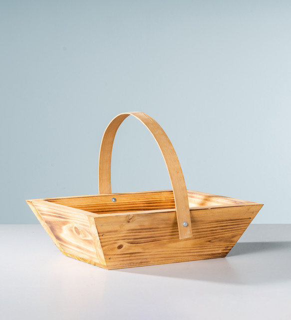 Holzkorb mit Deckel und Henkel von Blume2000 in Braun, Eckig, B/T/H: 25 x 18 x 10 cm - Bild 1