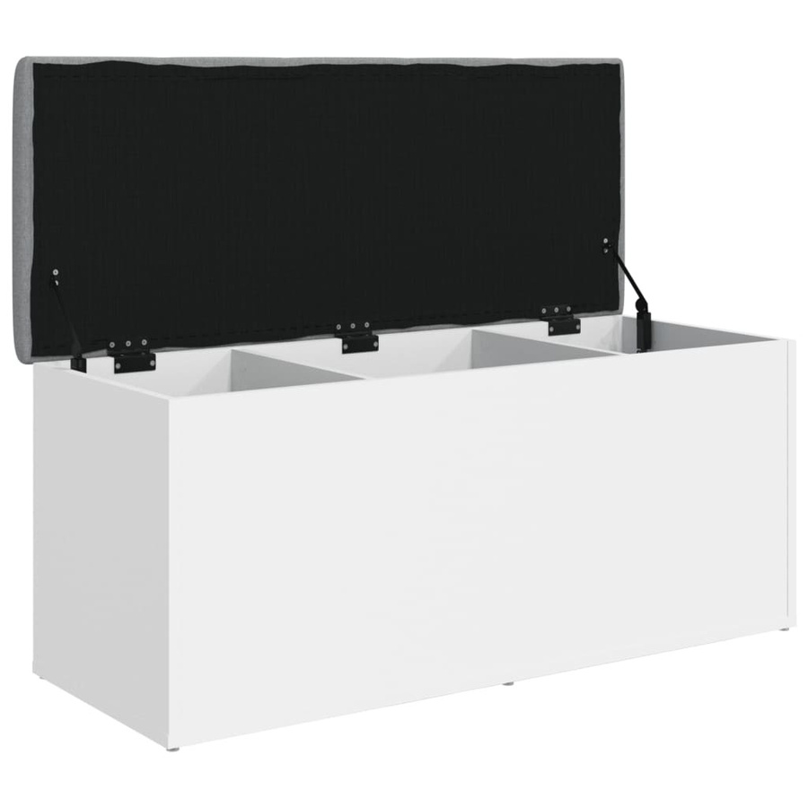 vidaXL Aufbewahrungsbank Weiß aus Holzwerkstoff B/T/H: 110 x 42 x 45 cm - Bild 2