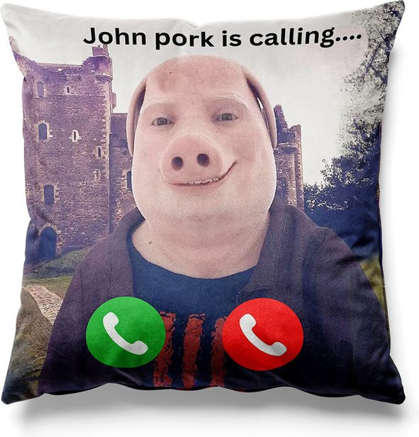 Aertemisi Dekokissenbezug John Pork Is Calling Square mit Grafikprint, Mehrfarbig, B/T/H: 45 x 45 x 45 cm - Bild 1