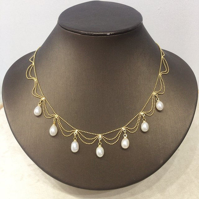 ZHBORUINI Halskette, Perle, Gold, Damen - Bild 1