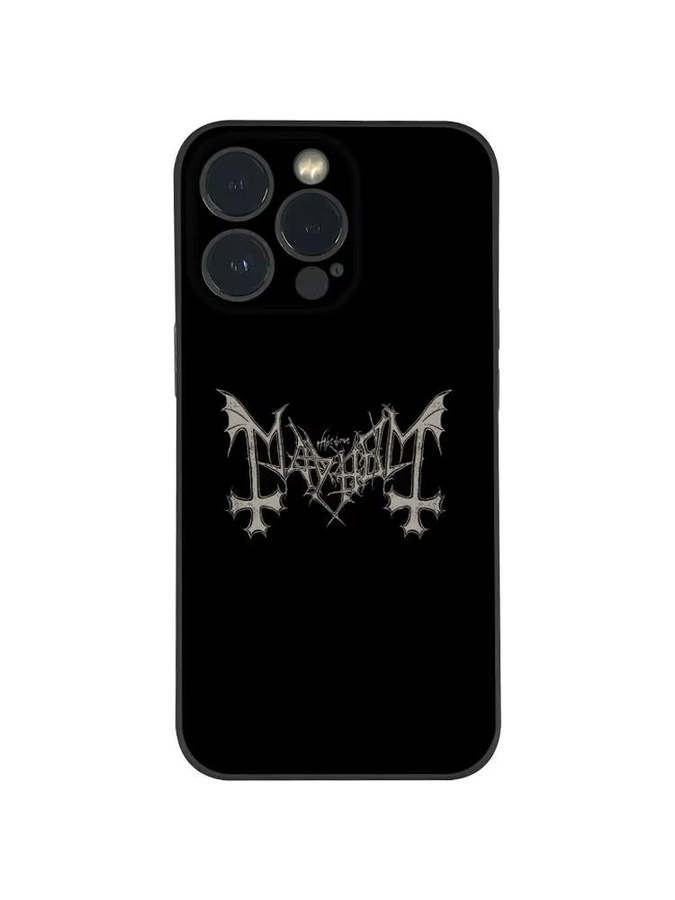 M-MAYHEMS Handyhülle mit Band Logo für iPhone 17 16 15 14 13 12 11 Pro Max Plus Mini in Schwarz Frosted Soft Shell - Bild 6