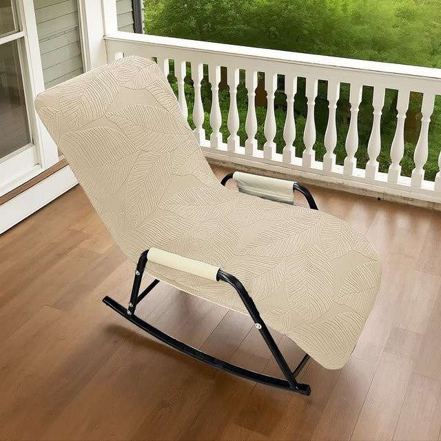 WANERQU Elastische Schaukelstuhl Abdeckung mit floralem Jacquard-Muster für Sessel und Lounge-Stühle - Bild 1