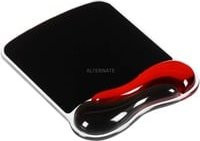 Kensington Duo Gel Wristrest Wave Mauspad mit Handgelenkpolsterkissen, Schwarz-Rot, B: 24,0 cm, T: 18,2 cm, H: 2,5 cm - Bild 1