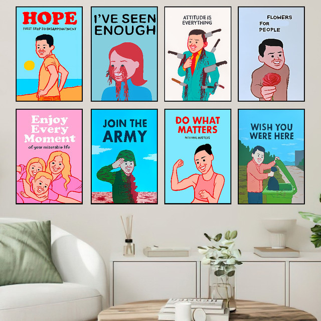 Joan Cornella Zonzo Comics Kunstposter als selbstklebender wasserfester Papieraufkleber für Wanddekoration in Mehrfarben - Bild 1