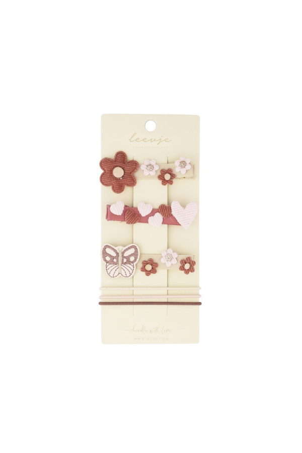 Leevje Haarspangen, light burgundy heart mix, Kinder - Bild 1