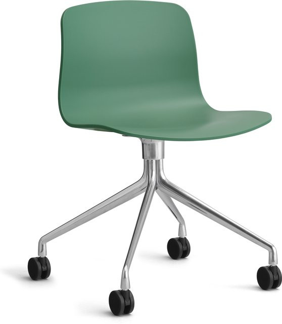HAY About A Chair AAC 14 Drehstuhl in Grün mit Rollen und mattem Finish - Bild 1